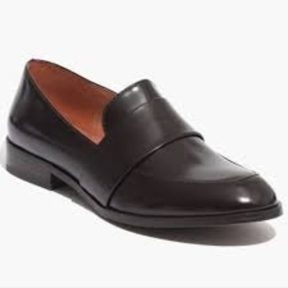 Madewell Shoes - Madewell Elin Black Loafer Flat Slip On Leather Size 8.5